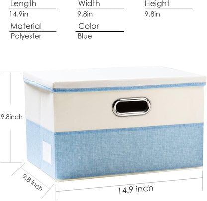 PRANDOM Collapsible Storage Bin with Lid [3-Pack] Fabric Foldable Storage Box Organizer Container