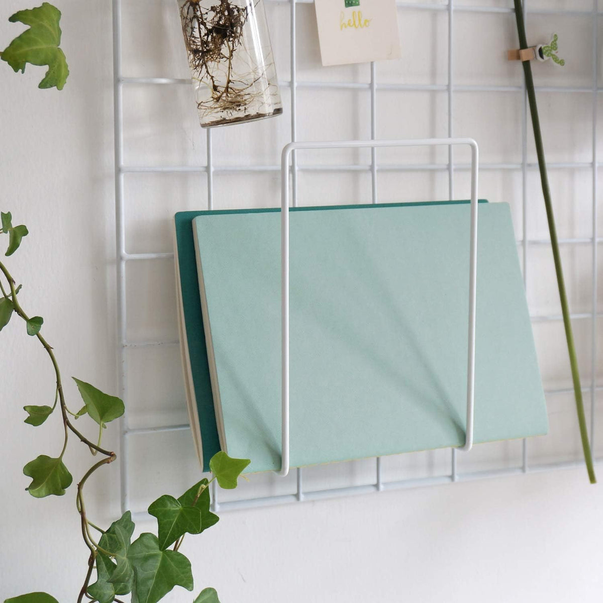 FRIADE Wall Grid Panel Hanging Basket with Hooks,Bookshelf,Display Shelf,Wall Organizer and Storage