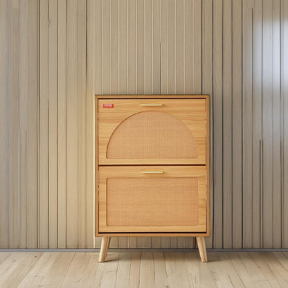 VEVOR Shoe Cabinet with 2 Flip Drawers, Shoe Storage Cabinet for Entryway, Free Standing Shoe