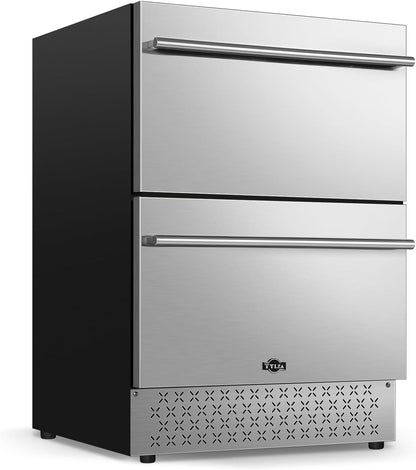 Tylza 24 Inch Under Counter Drawer Fridge, Built-in Beverage Refrigerator for Home and Commercial