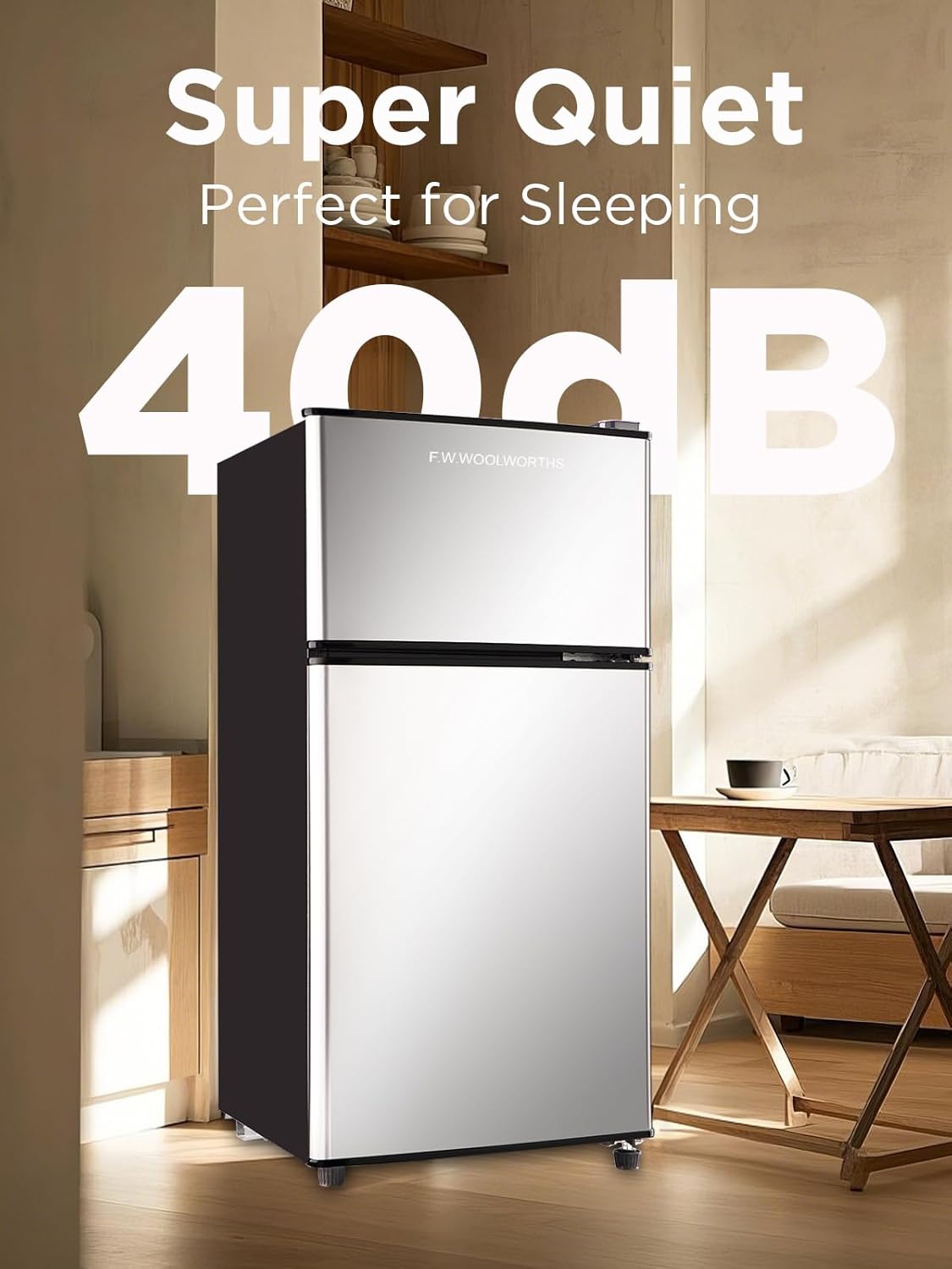 Compact Refrigerator with Freezer, 3.5 cu ft Countertop Mini Fridge with Adjustable Mechanical