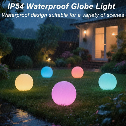 10-in Solar Globe Light, Solar Garden Ball Light Outdoor w/Remote, 16 RGB Color 4 Modes Glowing