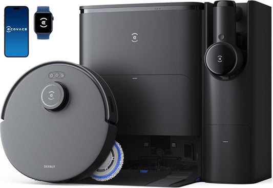 ECOVACS DEEBOT T30S Combo Robot Vacuum and Mop, All in One Cleaning Hub, 11000Pa, ZeroTangle