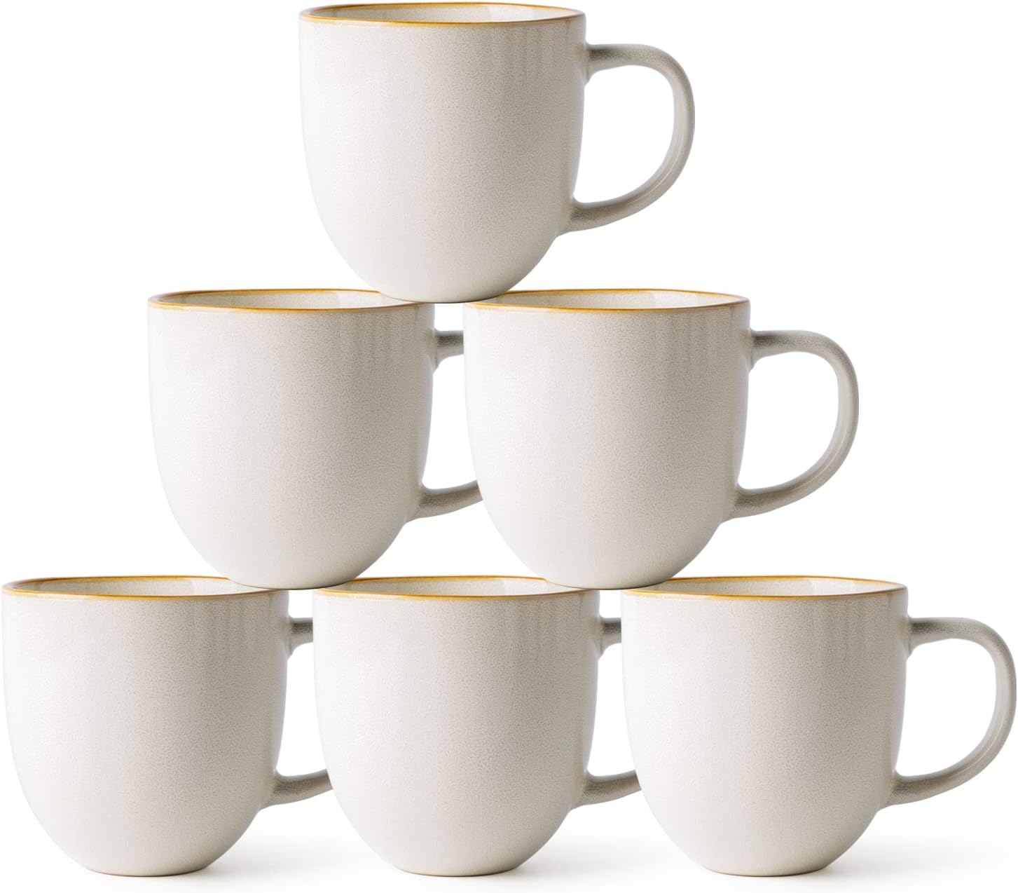 AmorArc 12oz Coffee Mugs, Ceramic Coffee Mugs set of 6 for Man, Woman, Dad, Mom, Modern Coffee Mugs