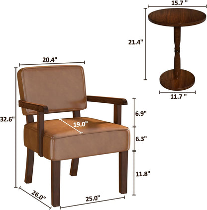 Accent Chair, PU Leather Living Room Chairs Oversize with Soft Seat and Armrests for Living Room