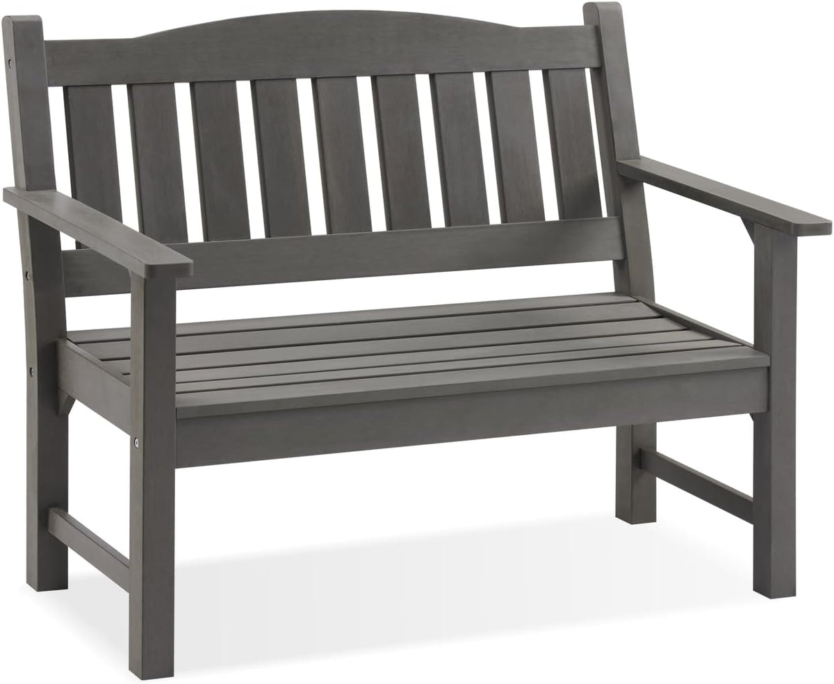 Psilvam 2-Person Outdoor Memorial Bench, All-Weather Poly Lumber Garden Bench, Rot-Resistant