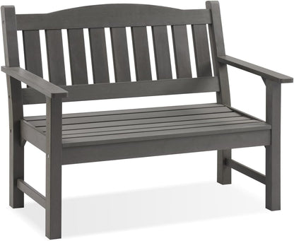 Psilvam 2-Person Outdoor Memorial Bench, All-Weather Poly Lumber Garden Bench, Rot-Resistant