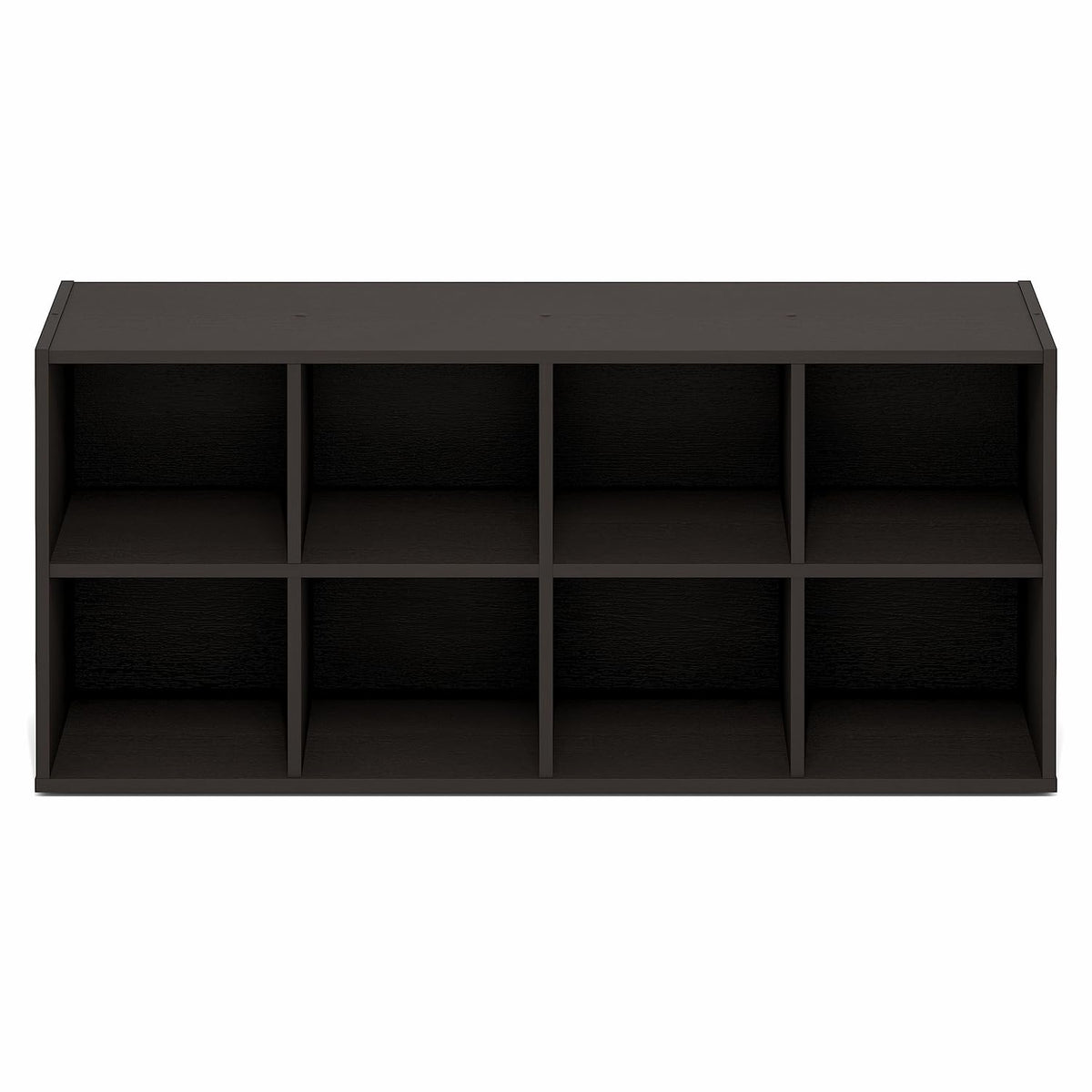 Furinno FANO 8-Cube Shoe Rack, Stackable Shoe Organizer, Dark Oak