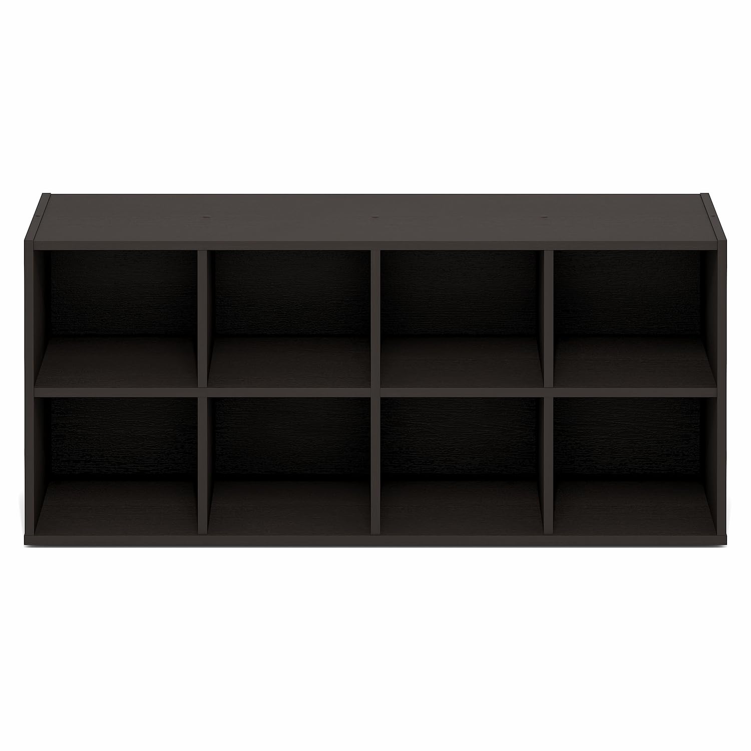Furinno FANO 8-Cube Shoe Rack, Stackable Shoe Organizer, Dark Oak