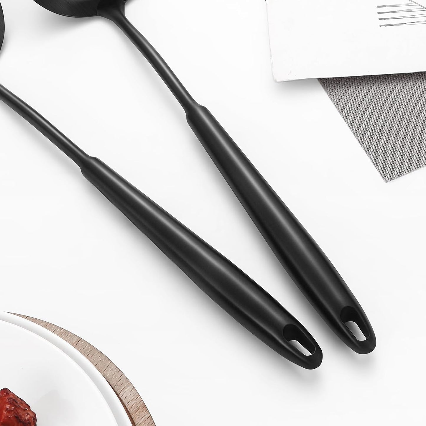 304 Stainless Steel Cooking Utensils,6 Pcs Kitchen Cooking Utensils Set with Spatula, Solid Spoon