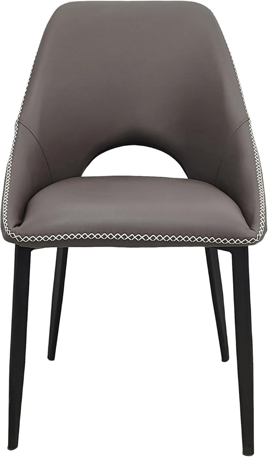 LeisureMod Amalfi Upholstered Fabric Dining Chair – Modern Side Chair with Iron Legs, Mid-Century