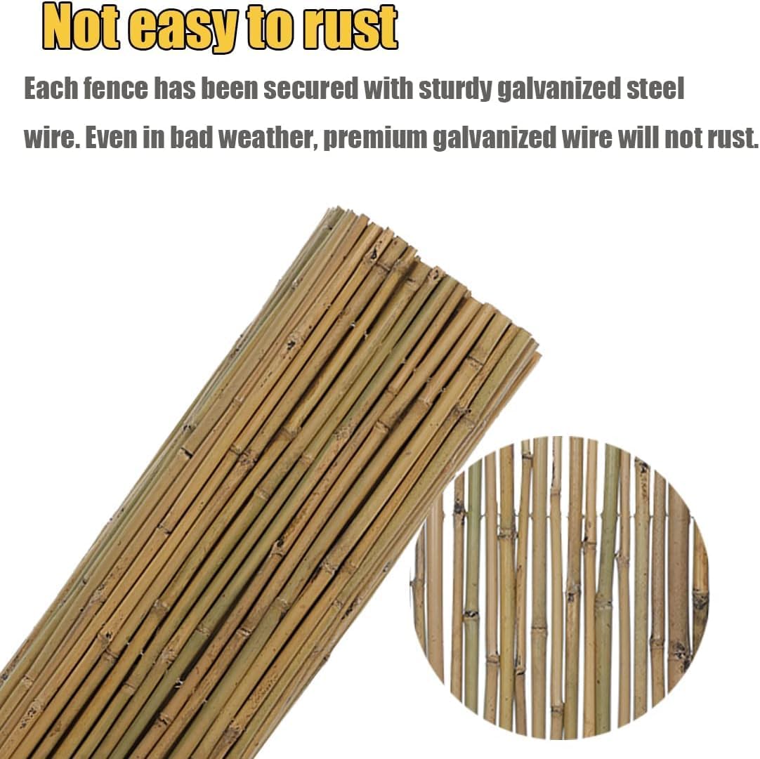 3Ft High x 8Ft Long x 0.7In D Bamboo Screen, Natural Bamboo Fence Rolls, Eco-Friendly Fencing for