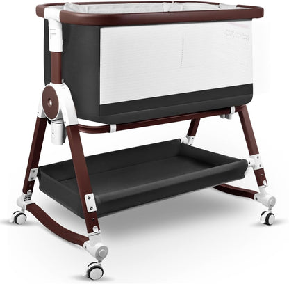 4 in 1 Baby Bassinet, Bassinets Bedside Sleeper with Wheels and Storage Basket, Adjustable 7