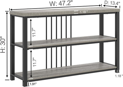 FOLUBAN Console Tables for Entryway, Sofa Table with 3 Tier Storage for Living Room Hallway Foyer