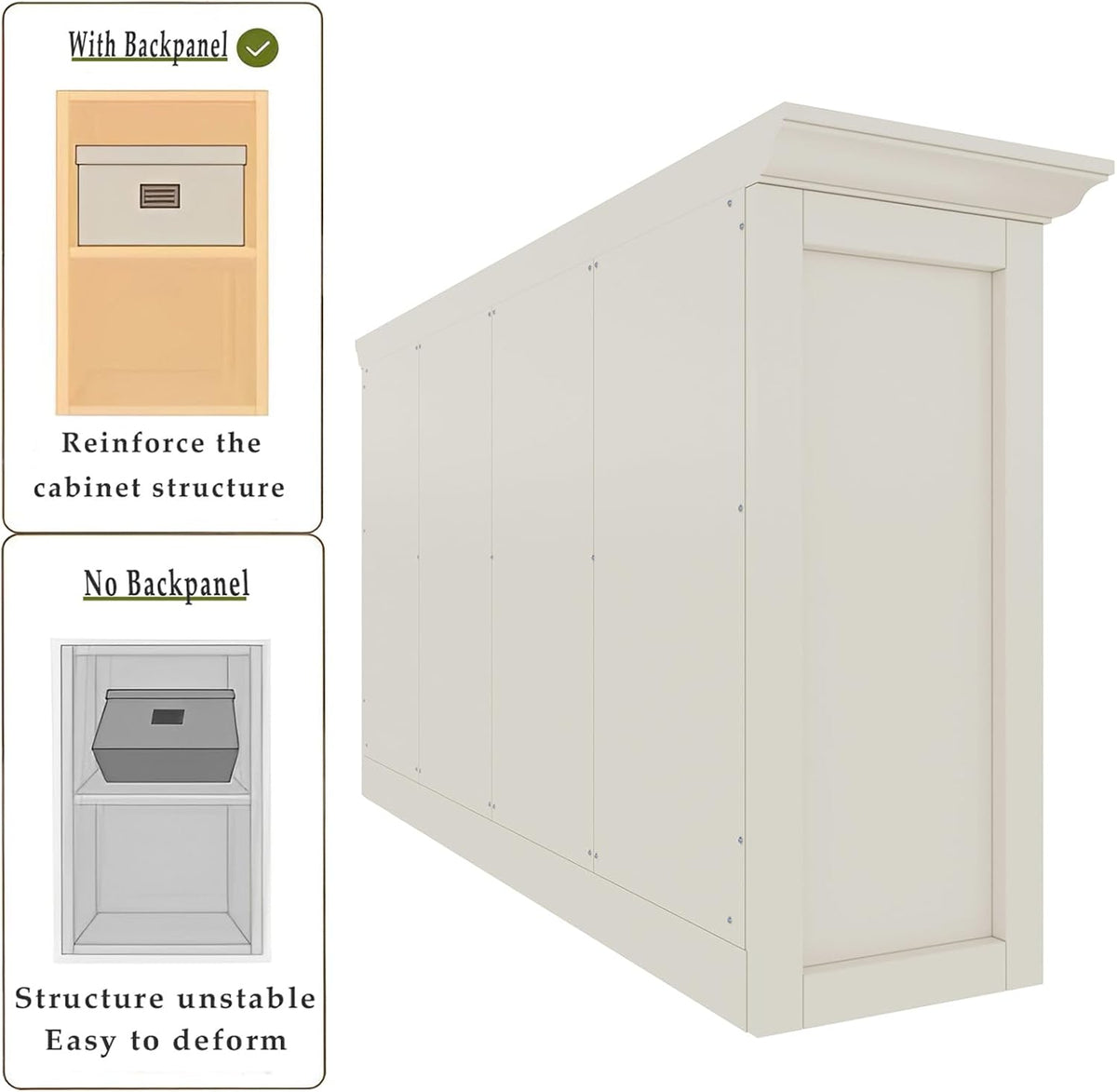Cube Shelf Bookcase with Base - Wooden 2 Tiers Floor Standing Low Storage Cabinet for Home and