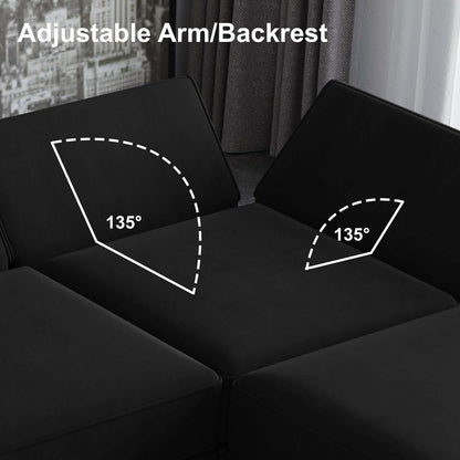 Belffin Modular Velvet Sectional Sofa with Chaise Lounge Sectional Sleeper Sofa with Storage Chaise