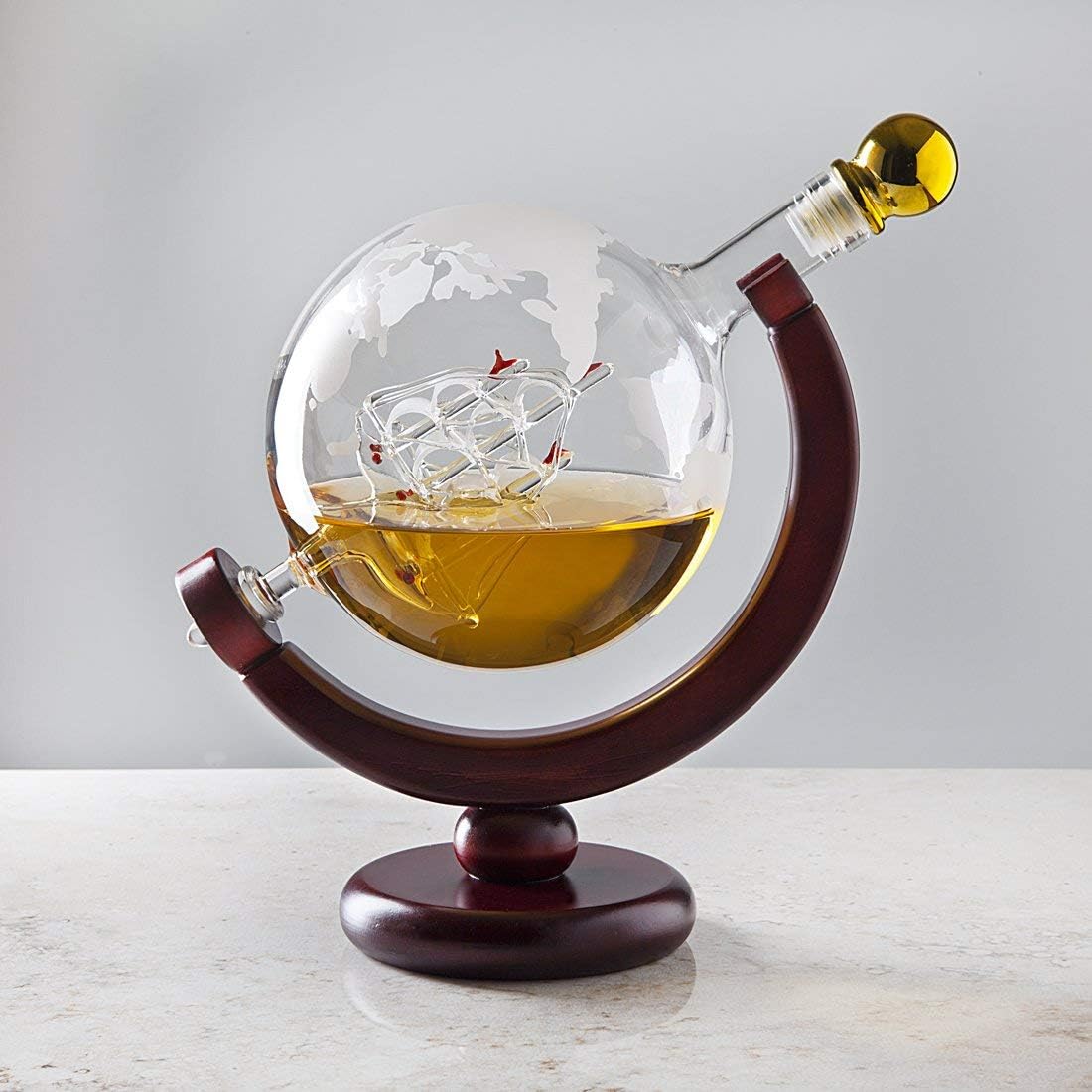 Godinger Whiskey Decanter Globe - for Liquor, Scotch, Bourbon, Vodka or Wine, Gifts for Men Dad