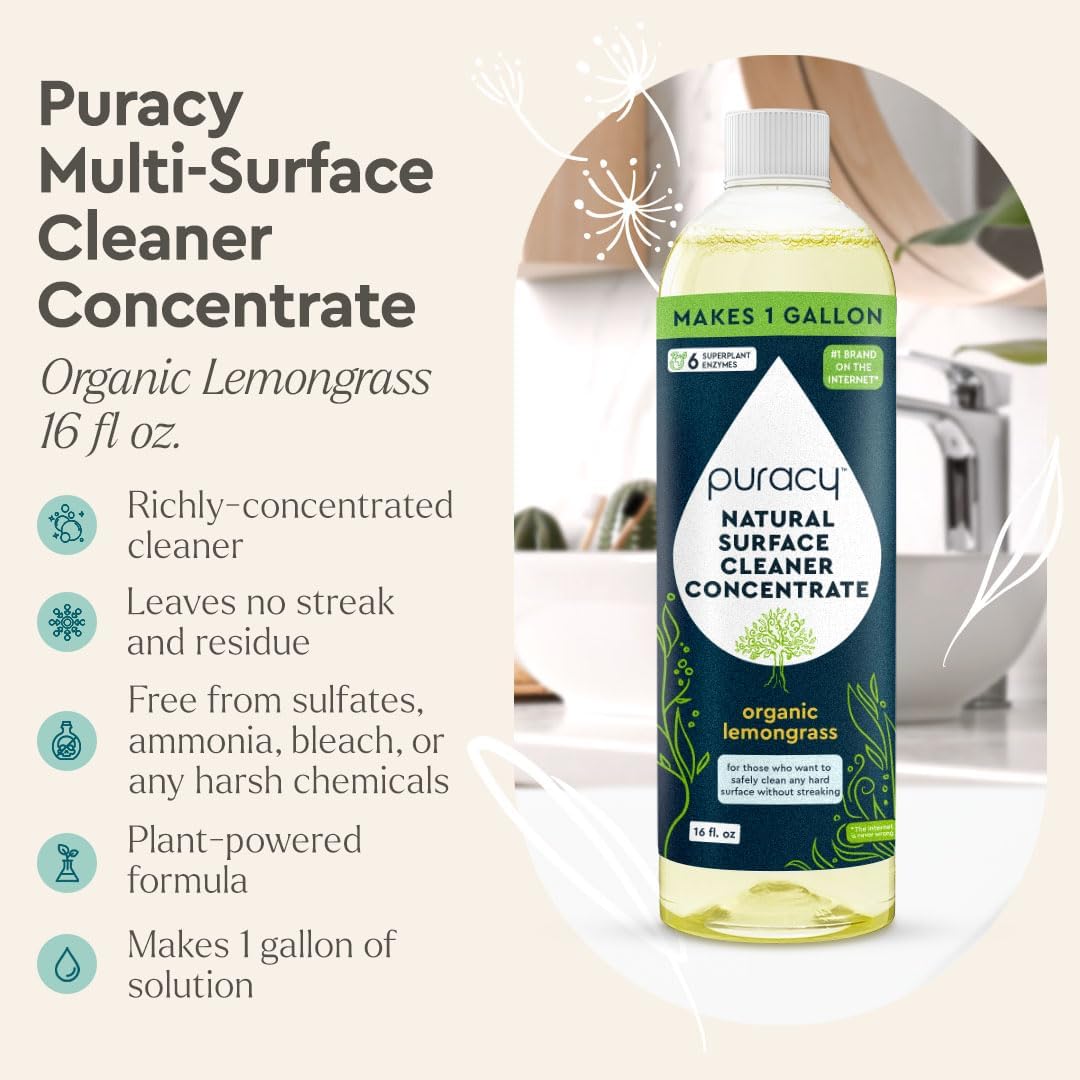 Puracy Multi-Surface Cleaner Concentrate - Plant-Powered Everyday Surface Cleaner - Natural All