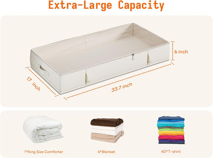 Vailando Under Bed Storage Containers, Underbed Storage Bins with 6 Inches Tall, Clothes Storage