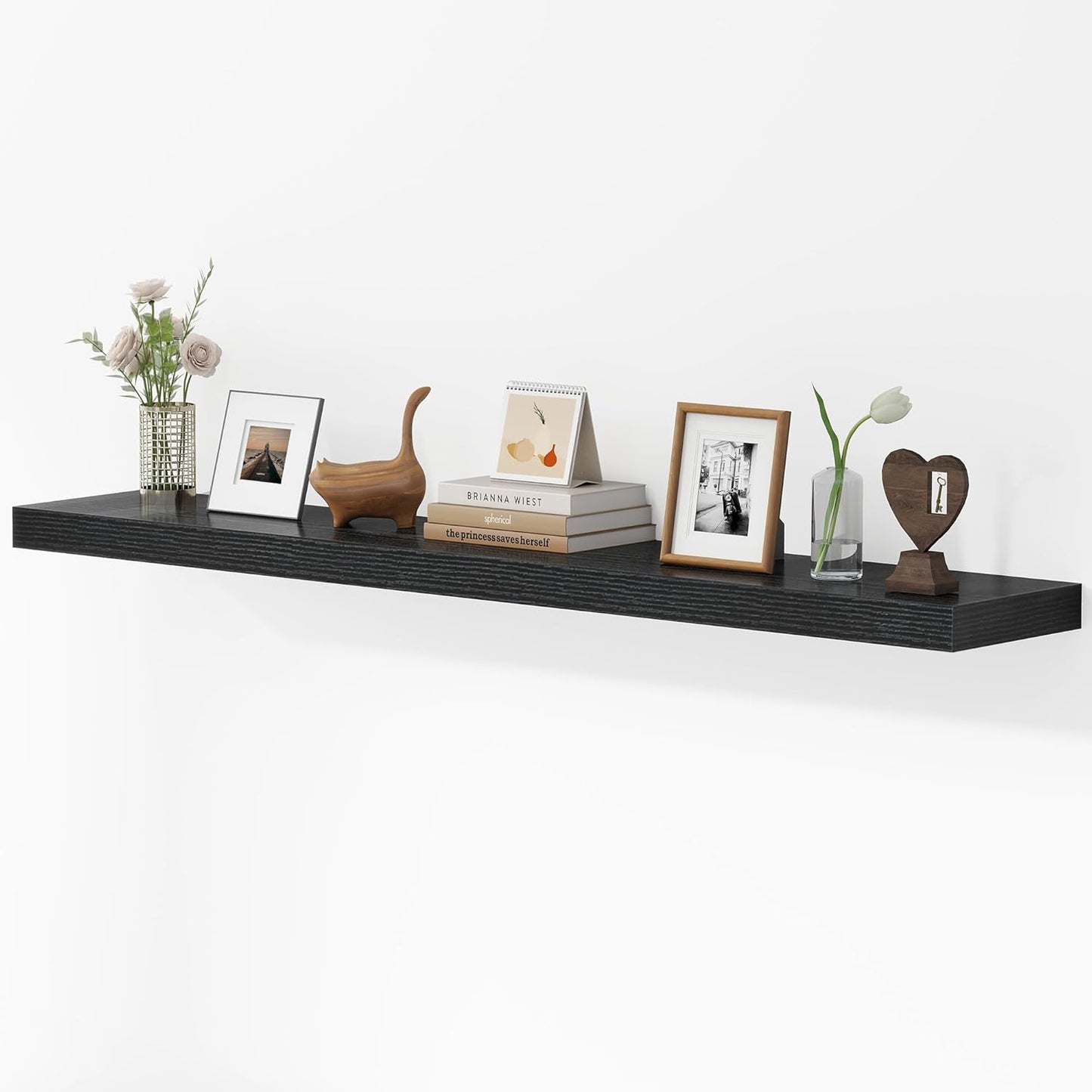 55 Inches Floating Shelves for Wall, 9.3" Deep Long Floating Shelves Set of 1, Large Display &