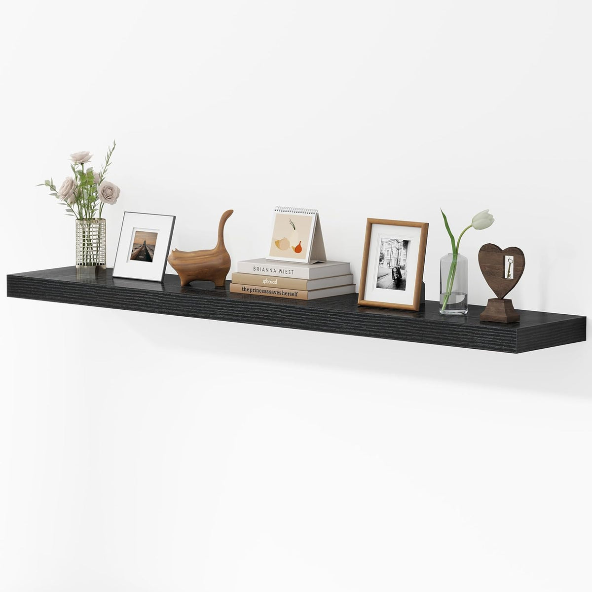 55 Inches Floating Shelves for Wall, 9.3" Deep Long Floating Shelves Set of 1, Large Display &