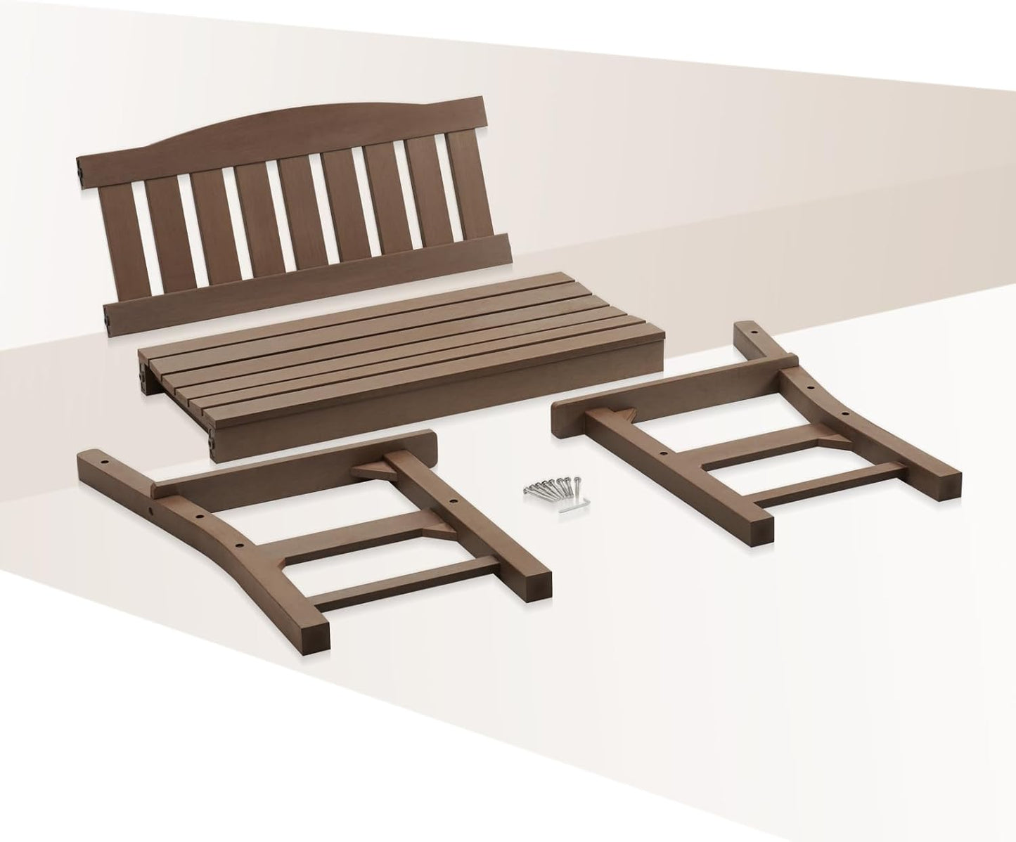 Psilvam 2-Person Outdoor Memorial Bench, All-Weather Poly Lumber Garden Bench, Rot-Resistant