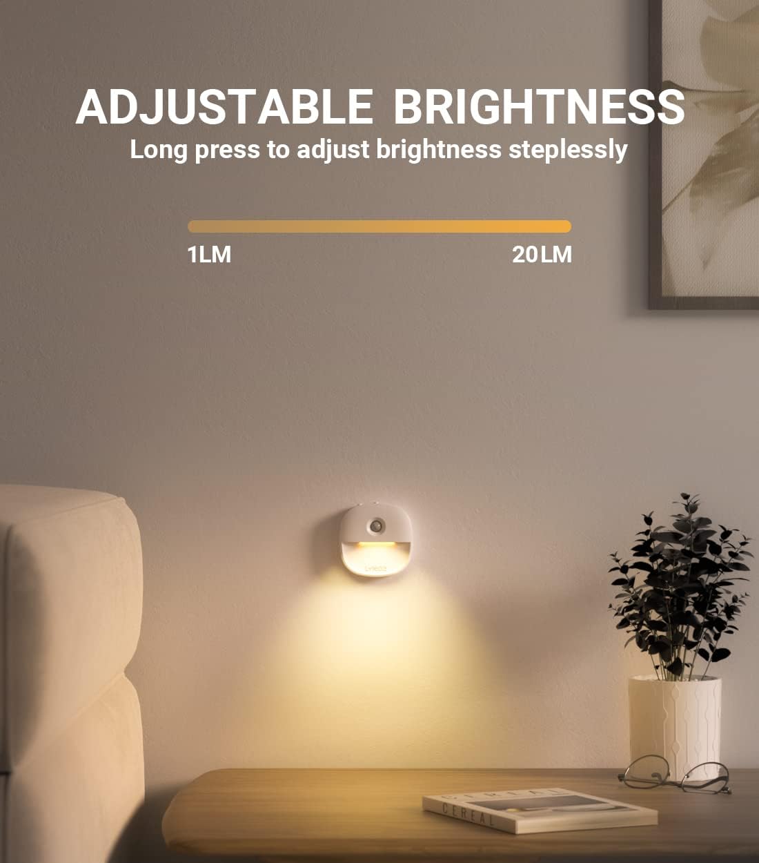 Lyridz Rechargeable Night Light, Motion Sensor Battery Nightlight, Mini Stick-on LED Closet Light
