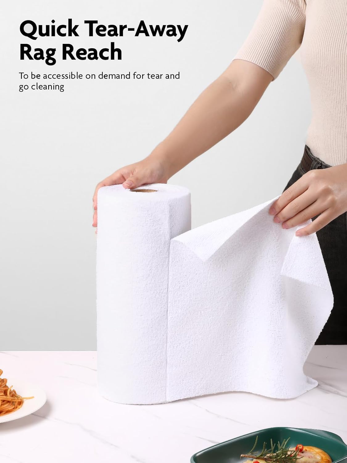 Fantasticlean Microfiber Cleaning Cloth Roll -40 Pack, Tear Away Microfiber Towels, 12" x 12"