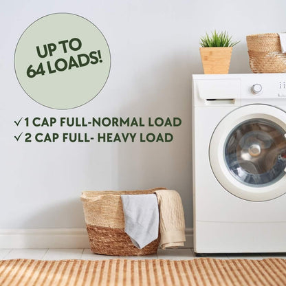 Laundry Detergent, Spring Breeze, Up to 64 Loads, 100% Natural Formula with Essential Oils, Gentle