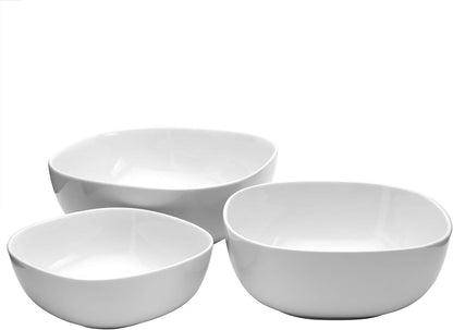 Denmark White Porcelain Chip Resistant Scratch Resistant Commercial Grade Serveware, 3 Piece