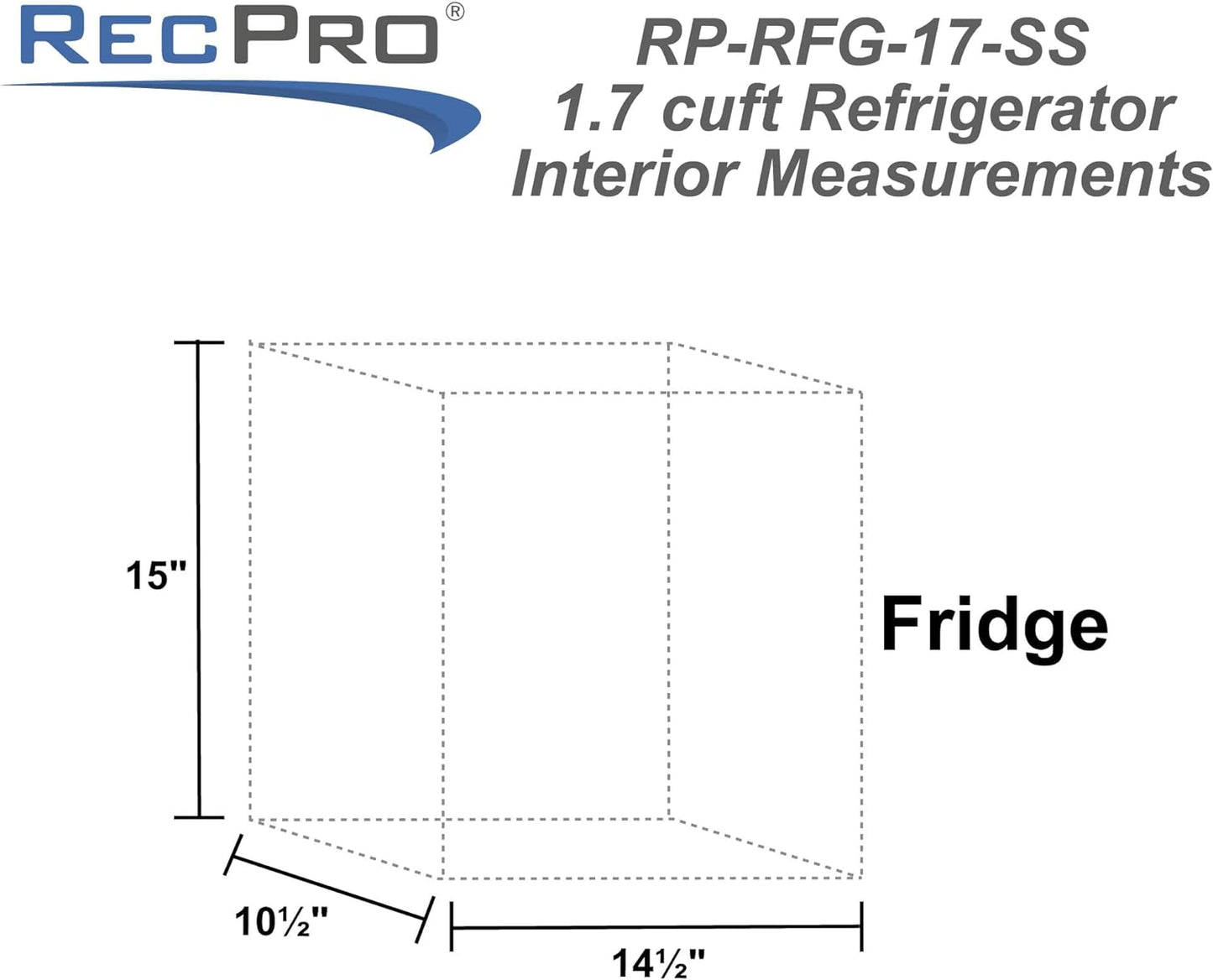 RecPro 1.7 Cu Ft 12V RV Refrigerator | Compact Fridge with Reversible Door, 2L Bottle Door Storage