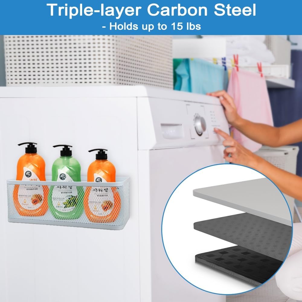 Picowe Magnetic Laundry Organizer, Extra Large Magnet Basket for Laundry Room,16.5lb Capacity