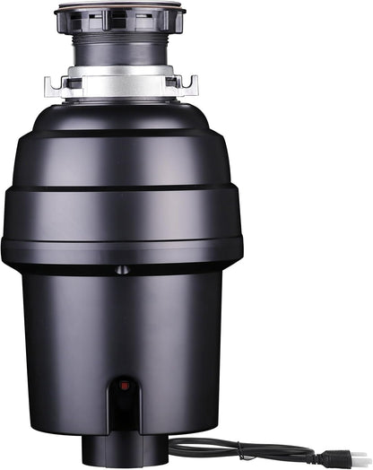 Powerful 1HP Stainless Steel Garbage Disposer, Dishwasher-Friendly and Continuous Feeding Waste