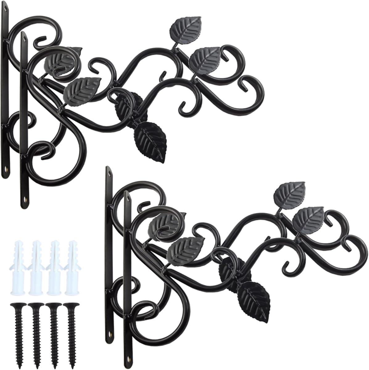 TIHOOD 4PCS Plants Hangers Outdoor Indoor Decor, Wall Hooks for Hanging Plant Bracket, Plant Hooks