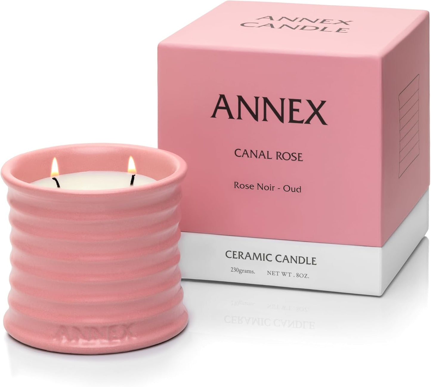 Scented Luxury Candles in Handmade Ceramic Jars, Soy Wax | Canal Rose – Rose Bud & Oud Scented