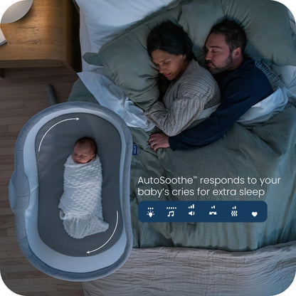 HALO BassiNest Connected Swivel Sleeper 3.0 – Smart Bassinet with AutoSoothe™, 360° Swivel, Cry