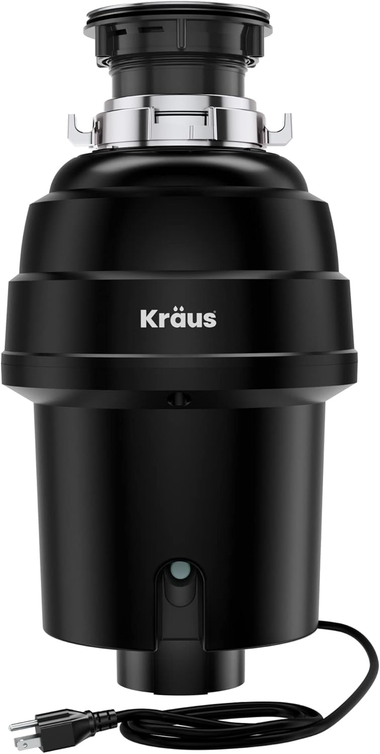 KRAUS WasteGuard 1 HP Ultra-Quiet Garbage Disposal with Quick Connect, Kitchen Sink Drain Cover