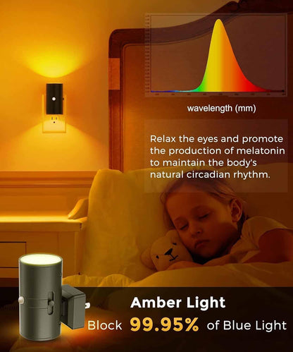 L LOHAS LED Motion Sensor Night Light, Amber Nightlights, [2 Pack] Motion Activated Nightlight