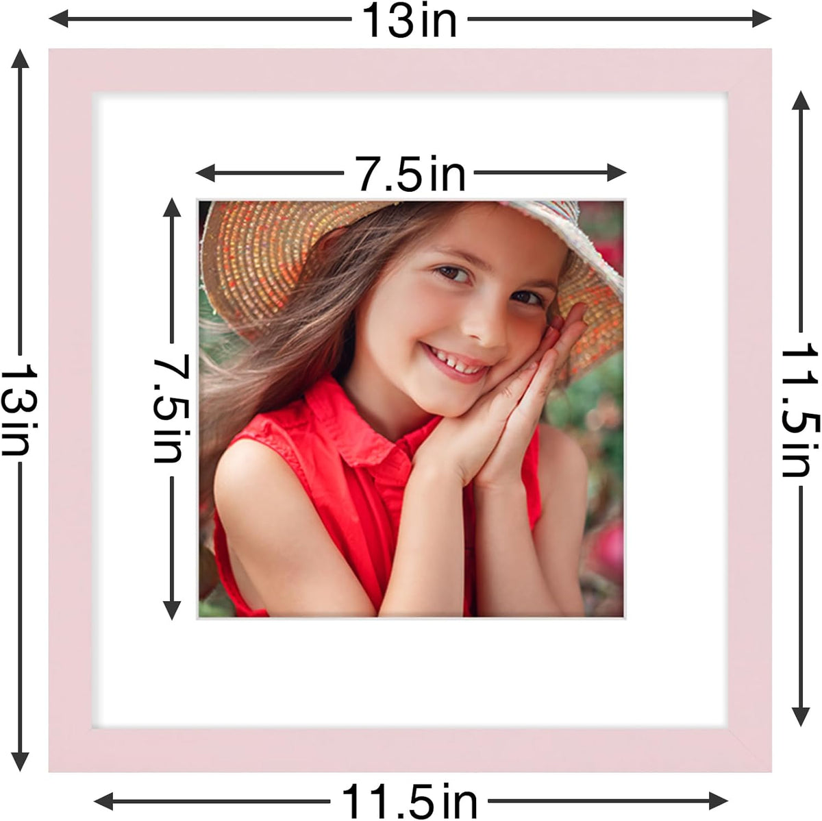Vittanly 12x12 Picture Frame Set of 9 - Display 8x8 Photos with Mat or 12x12 Without Mat, Wall