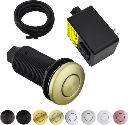 BESTILL Garbage Disposal Air Switch Kit - Brushed Gold Garbage Disposals Button, 3.6” Long Sink Top