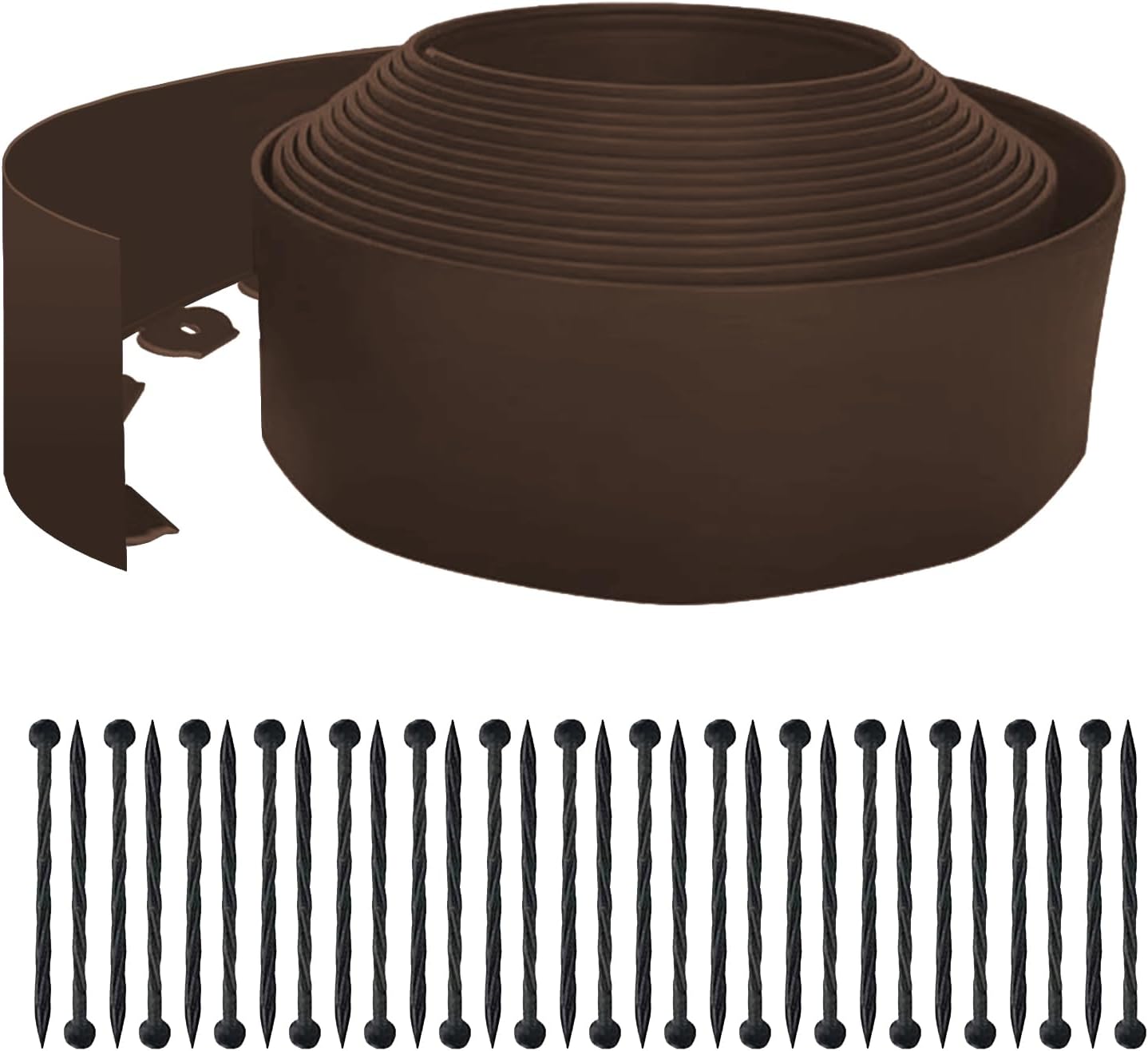 Landscape Edging Border 33 FT with 30 Spikes,No Dig Garden Edging Lawn Border [Extra Tall 4IN