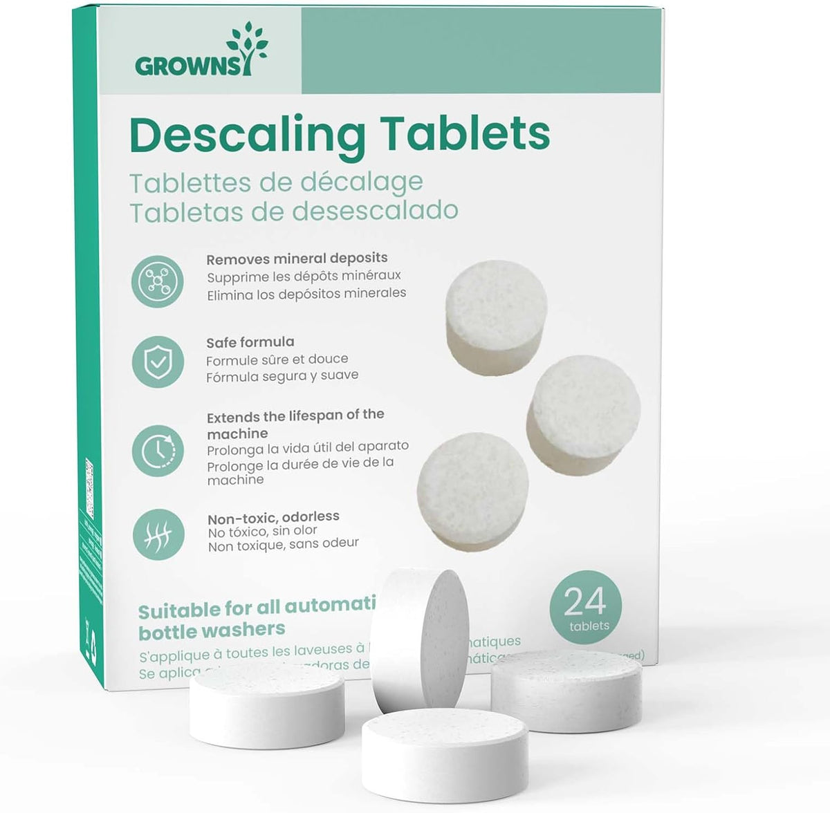 GROWNSY Descaling Tablets Descaler, 24 Descaling Tablets Compatible with Momcozy, Baby Brezza