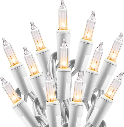 Minetom Clear Christmas String Lights 100 Count 26.5 Feet Incandescent Bulb Mini Lights for Indoor