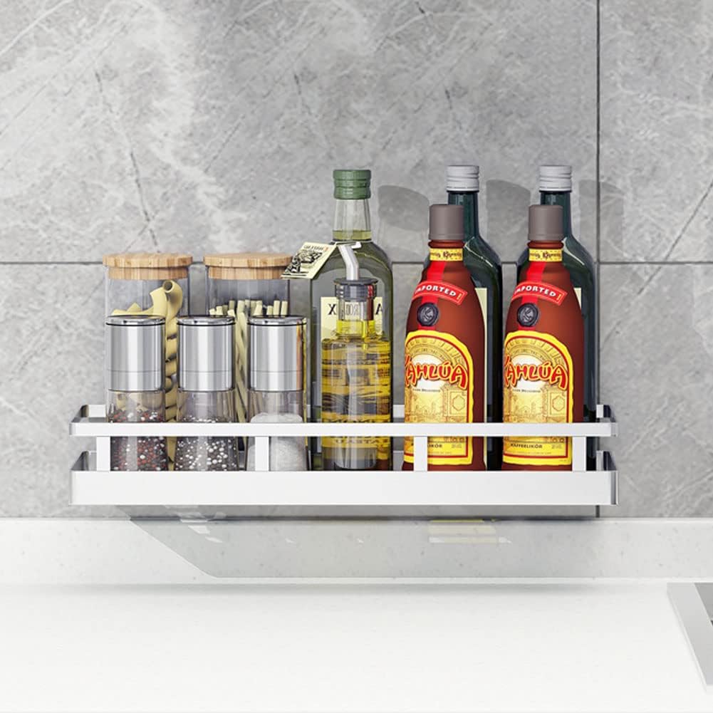 Spice Rack Organizer, SUS304 Stainless steel Wall Mount Spice Rack Storage Basket - Seasoning