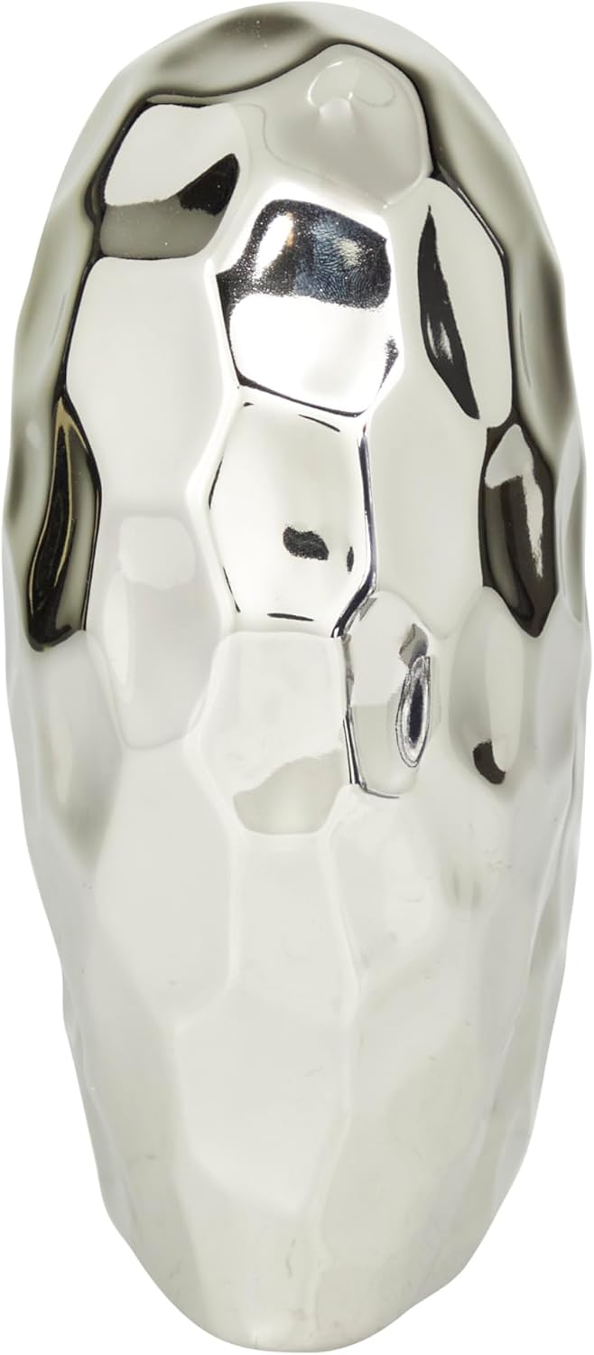 Deco 79 Porcelain Ceramic Heart Decorative Sculpture Dimensional Angled Origami Inspired Home Decor