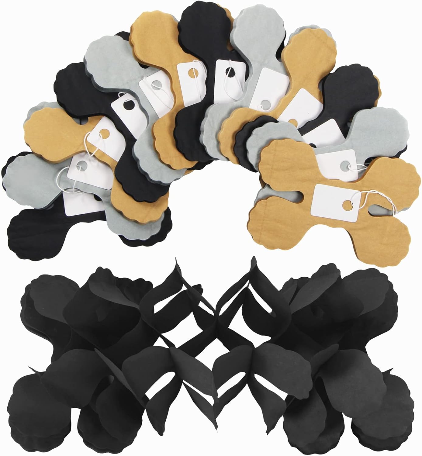 Black-Gold Silver Party-Decorations Streamers Garland - 157Ft Graduation Four-Leaf Clover Hanging