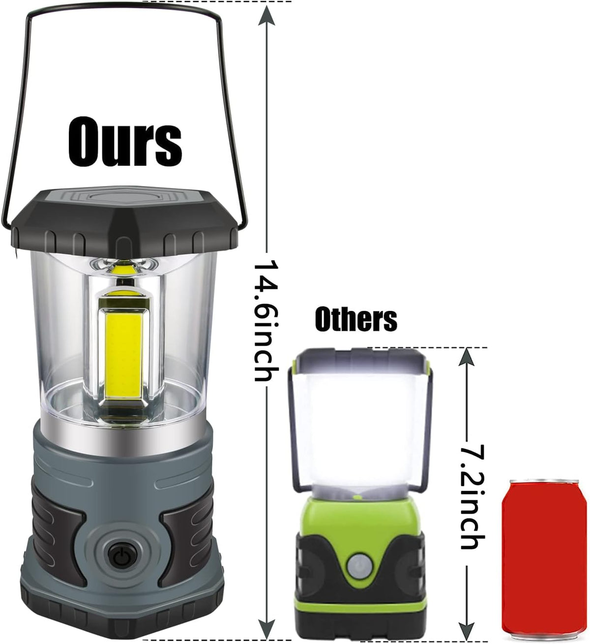LED Camping Lantern, 1500 LM Lanterns for Power Outages with 4 D Batteries Included, Battery