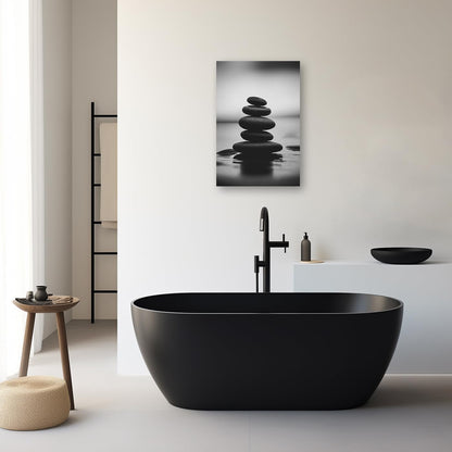 DOARTDO Zen Canvas Wall Art Black and White Zen Stone Picture Print Meditation Relax Spirit Spa