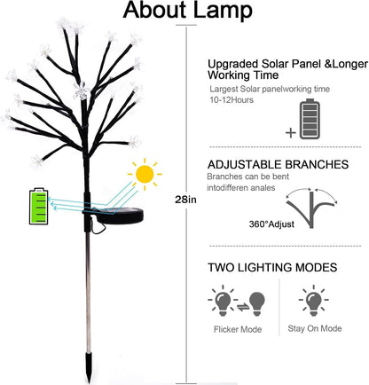 Solar Garden Lights Waterproof, Solar Outdoor Lights Decorative 8Pack, 160Led Solar Powered Flowers