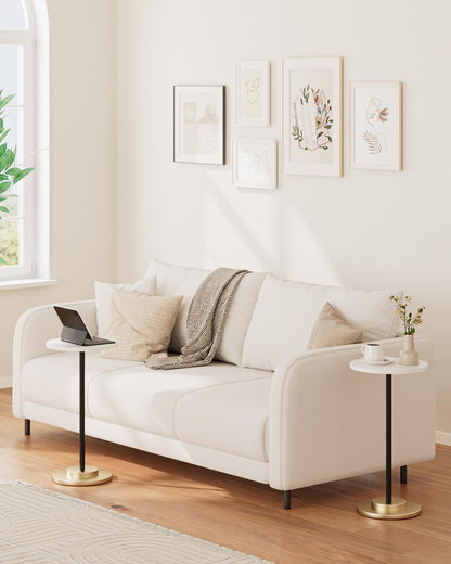Masupu Drink Table, Round Side Table for Small Spaces, Pedestal Side Table, Small End Table with